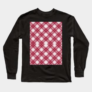 Tartan Valentine's Day background Long Sleeve T-Shirt